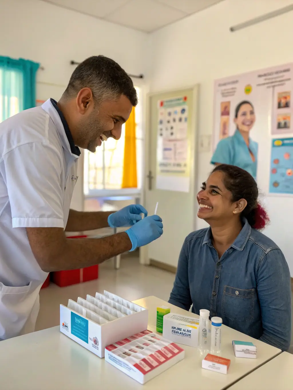 A technician collecting an oral fluid sample from an individual, showcasing the ease and convenience of oral fluid testing.