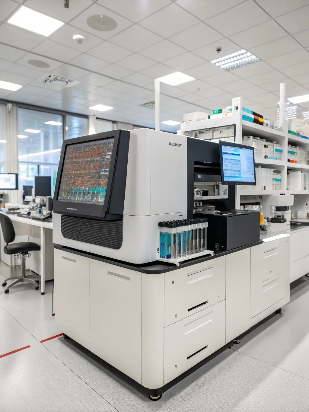 A detailed image of DNA strands being analyzed in a lab, representing DNA testing services offered by Neal Premier Drug Testing.