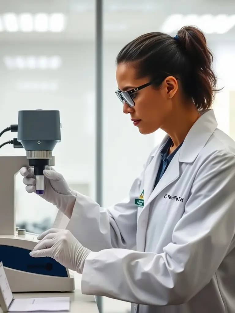 A medical professional directly observing a drug test being administered, emphasizing the security and integrity of the observed testing process.